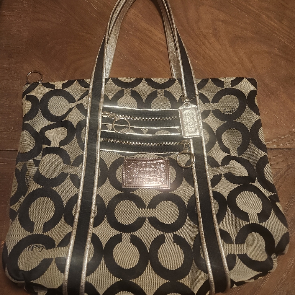Coach Black and Gray Tote Bag